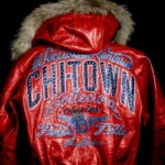 Authentic Pelle Pelle Chitown Fur Hooded Red Leather Jacket