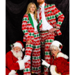 Women’s Knit Print Christmas Suit