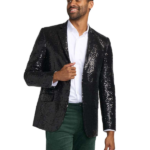Christmas Black Sequin Blazer