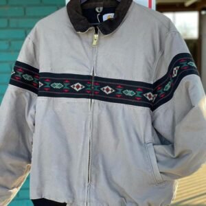 Vintage 90s Carhart Aztec Turquoise Grey Jacket
